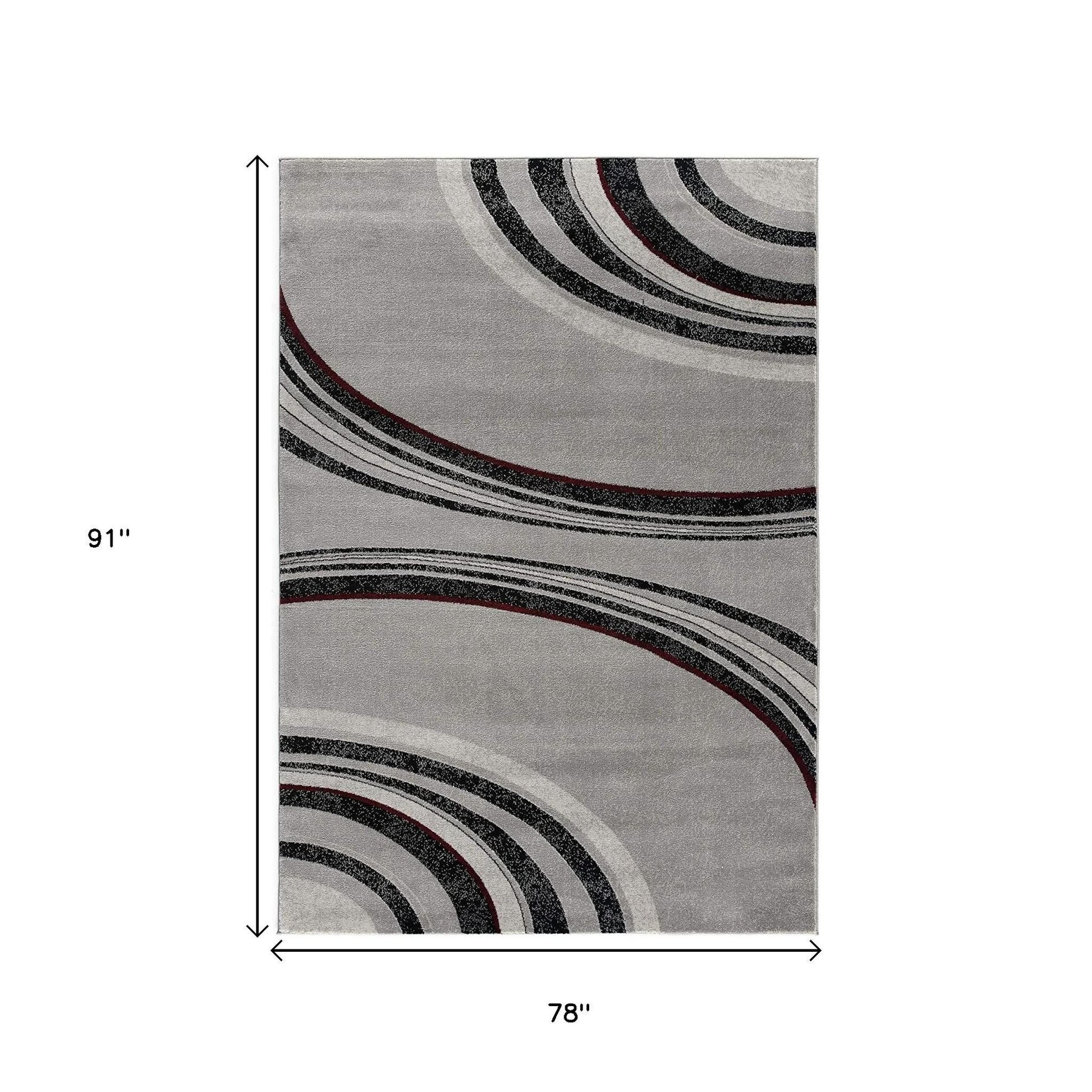 15' Gray Abstract Power Loom Runner Rug-Area Rugs-DECOROLALA