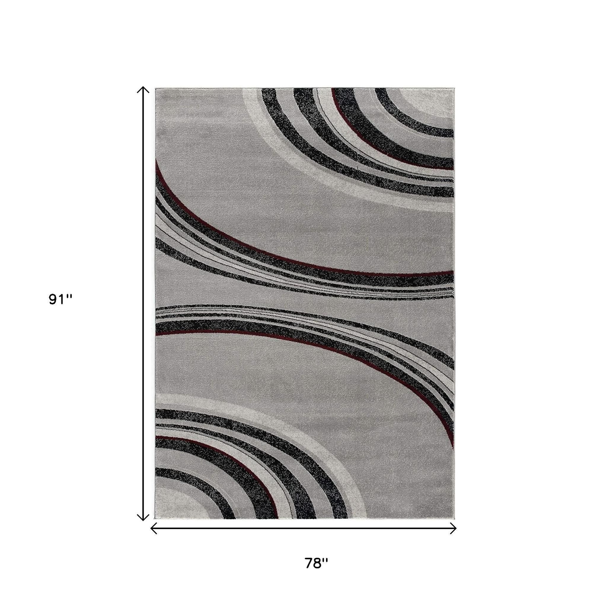 15' Gray Abstract Power Loom Runner Rug-Area Rugs-DECOROLALA