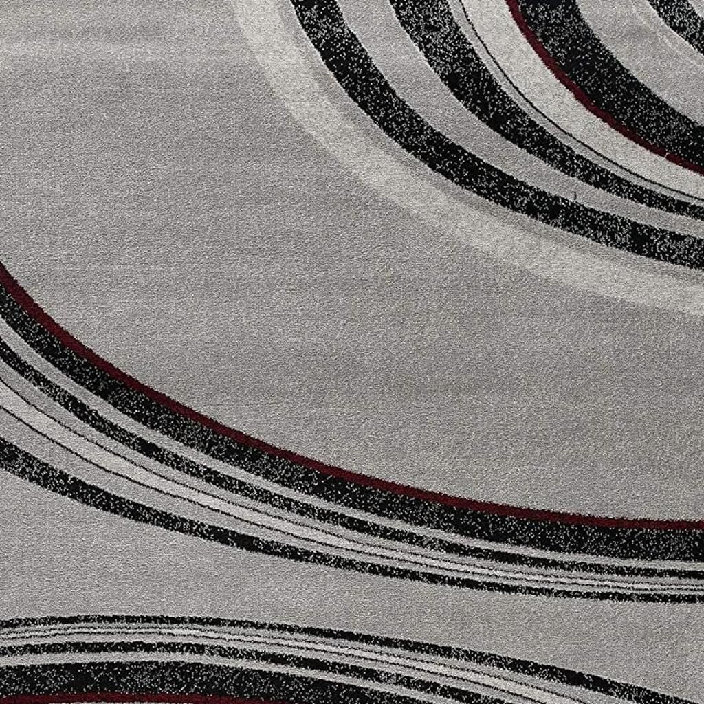 15' Gray Abstract Power Loom Runner Rug-Area Rugs-DECOROLALA