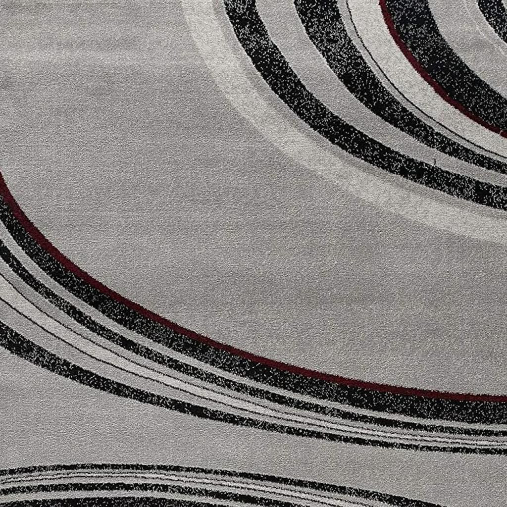 15' Gray Abstract Power Loom Runner Rug-Area Rugs-DECOROLALA