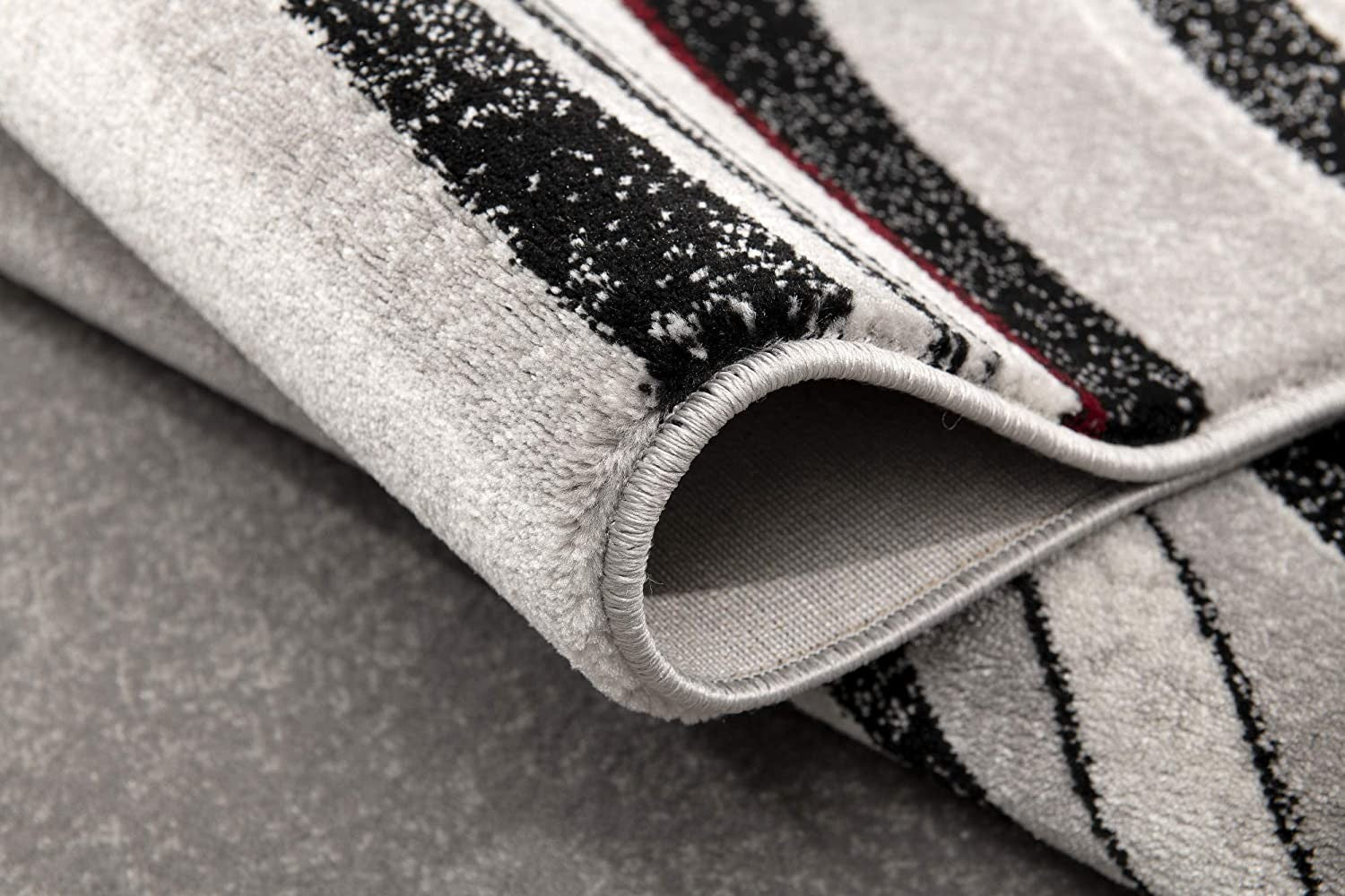 15' Gray Abstract Power Loom Runner Rug-Area Rugs-DECOROLALA