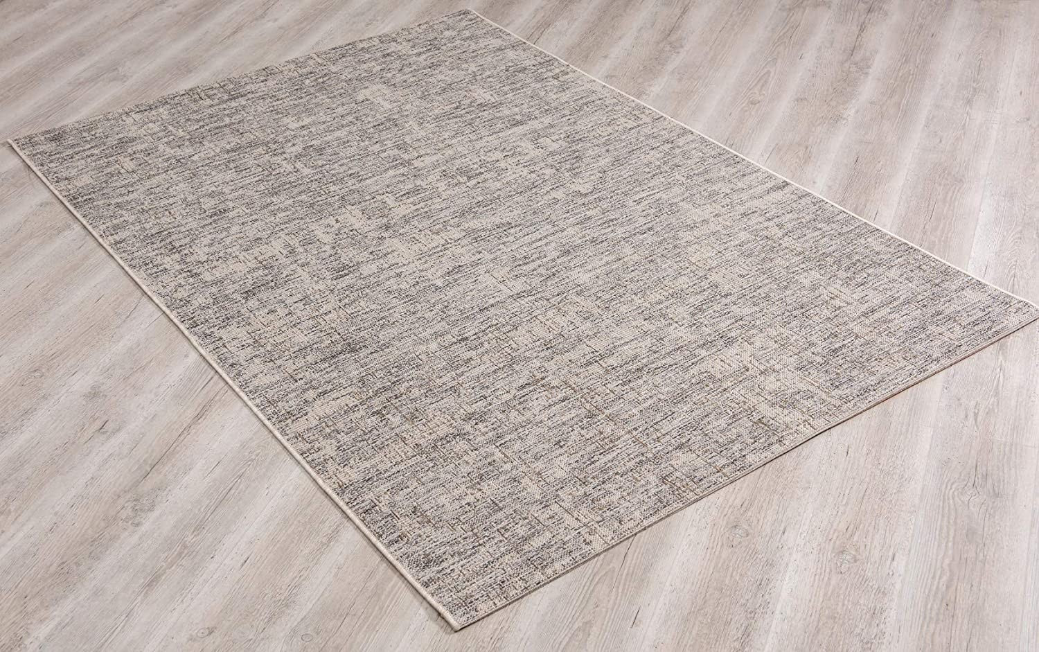 15' Gray And Ivory Abstract Runner Rug-Area Rugs-DECOROLALA