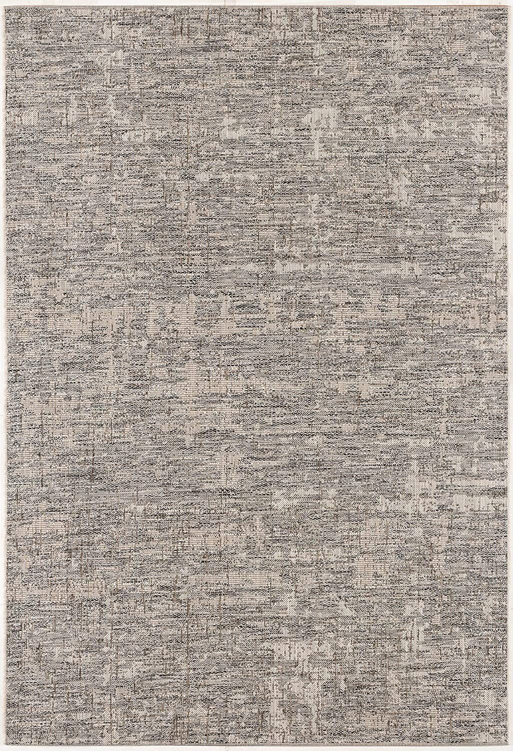 15' Gray And Ivory Abstract Runner Rug-Area Rugs-DECOROLALA