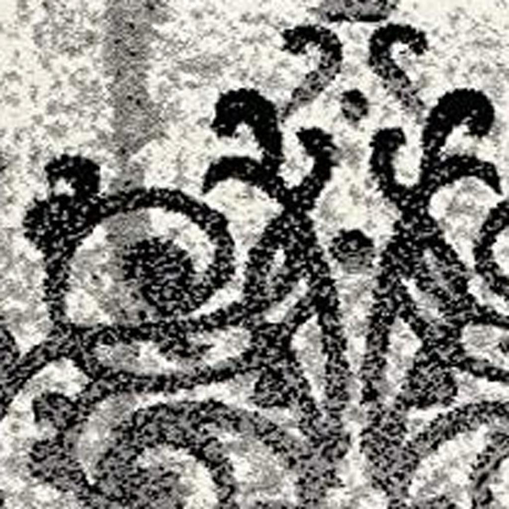 15' Gray Damask Dhurrie Runner Rug-Area Rugs-DECOROLALA