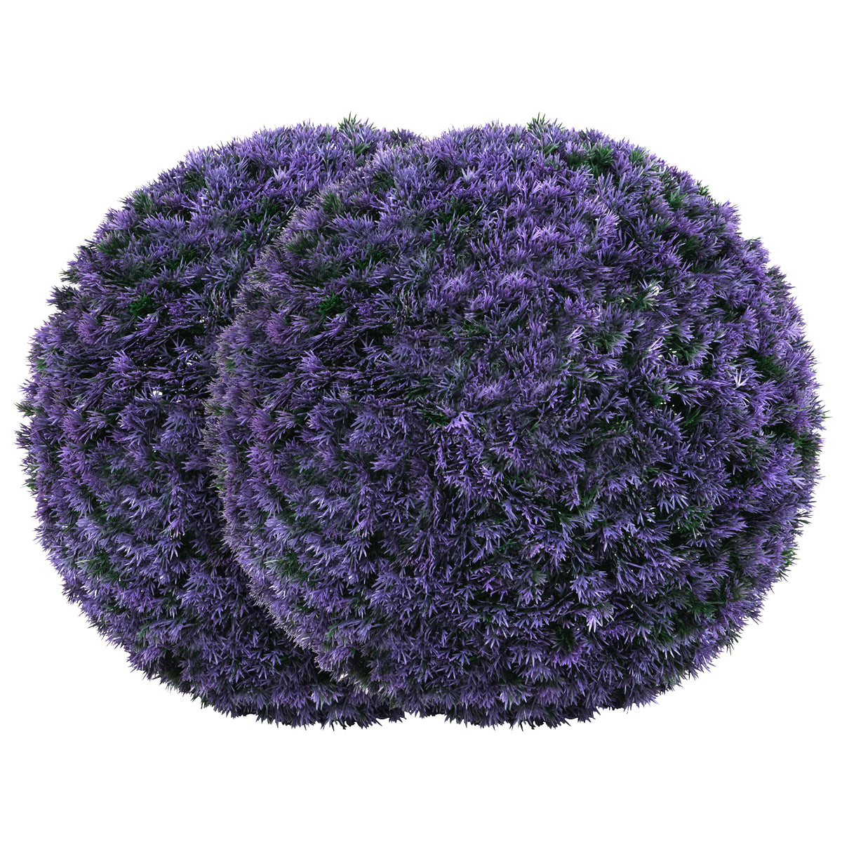 15 Inch Round Artificial Plant Boxwood Topiary Balls Set of 2 for Indoor Outdoor-Purple-Artificial Plants-DECOROLALA
