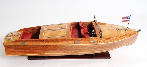 15" Natural Manufactured Wood Boat Sculpture-Sculptures-DECOROLALA
