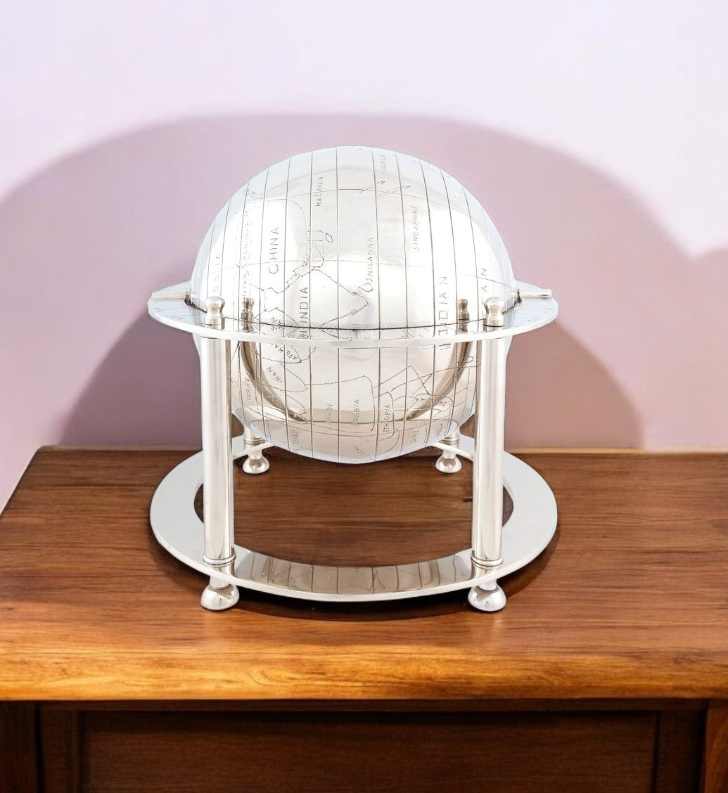 15" Nickel Metal Hand Painted Figurine Tabletop Sculpture-Sculptures-DECOROLALA