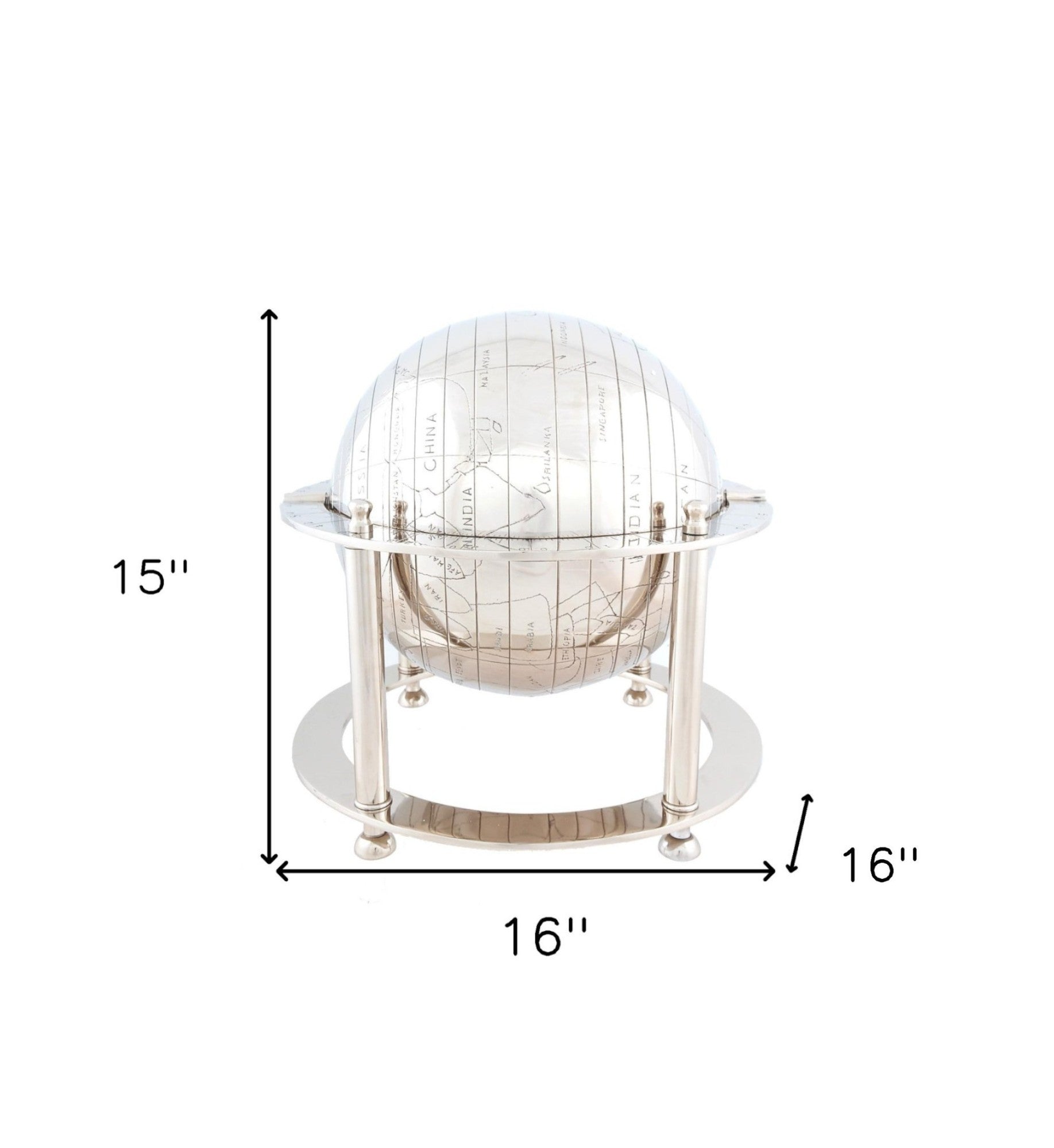 15" Nickel Metal Hand Painted Figurine Tabletop Sculpture-Sculptures-DECOROLALA