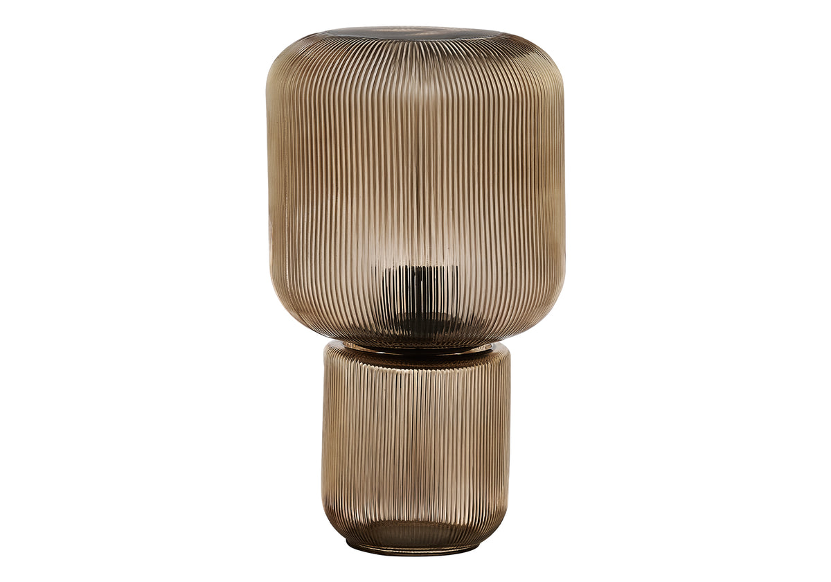 15" Ribbed Tinted Glass Table Lamp - Contemporary Design-Table Lamps-DECOROLALA