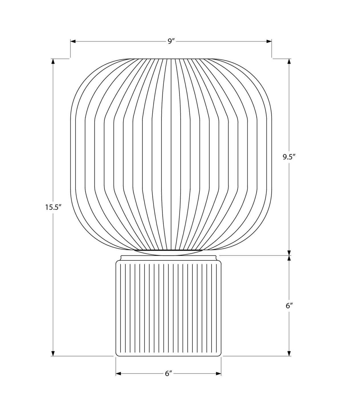 15" Ribbed Tinted Glass Table Lamp - Contemporary Design-Table Lamps-DECOROLALA