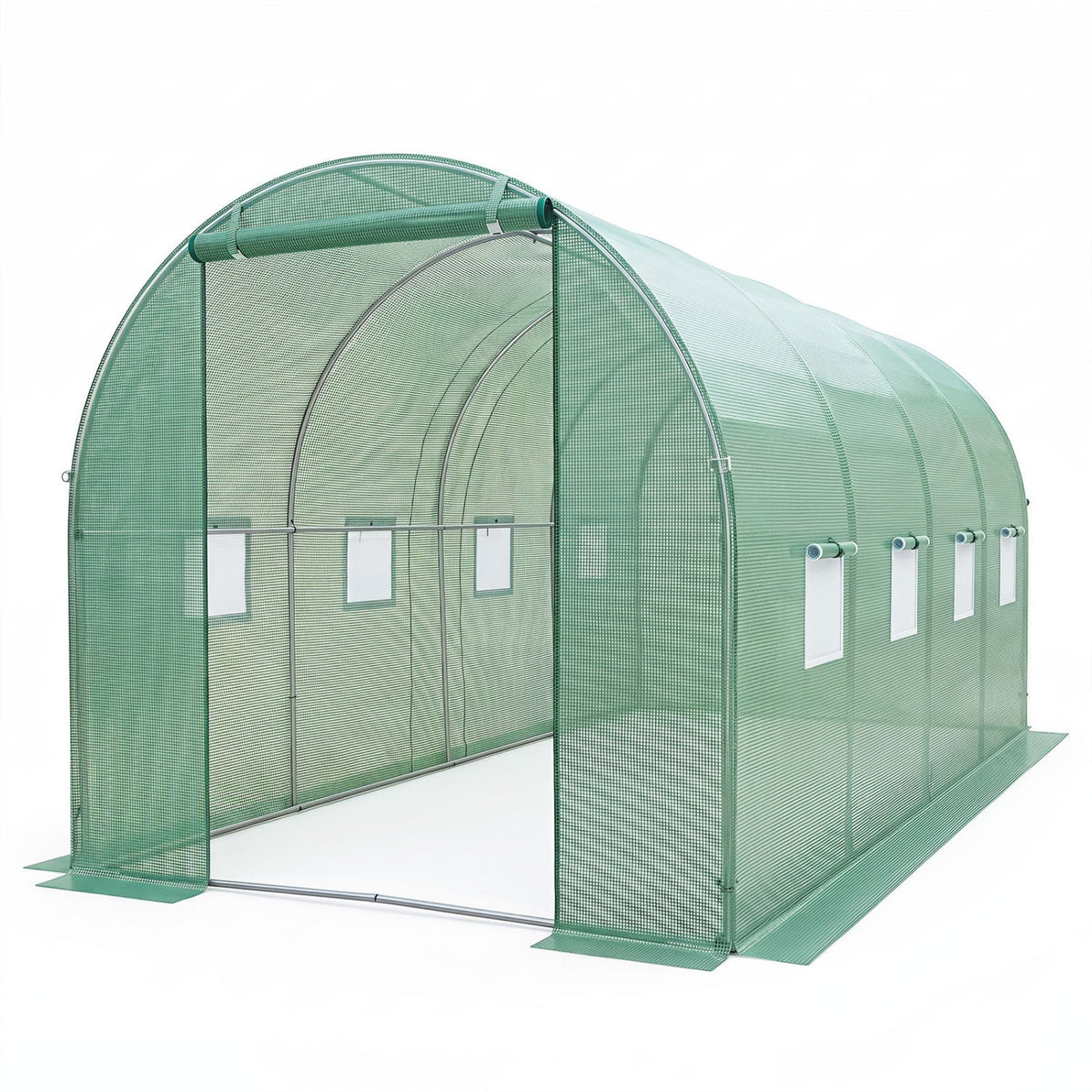 15 x 7 x 7 ft Walk-in Tunnel Greenhouse for Outdoors-Green-Greenhouses-DECOROLALA