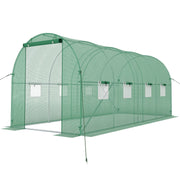 15 x 7 x 7 ft Walk-in Tunnel Greenhouse with Watering System-Green-Greenhouses-DECOROLALA
