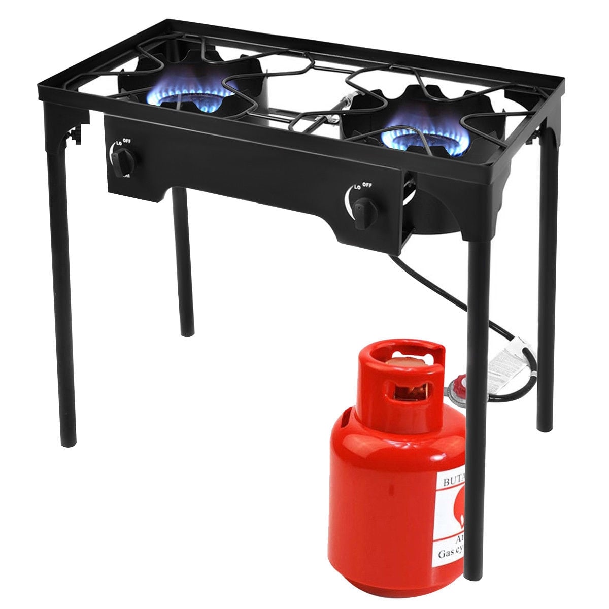 150 000 BTU Double Burner Outdoor Stove BBQ Grill-Outdoor Grills-DECOROLALA