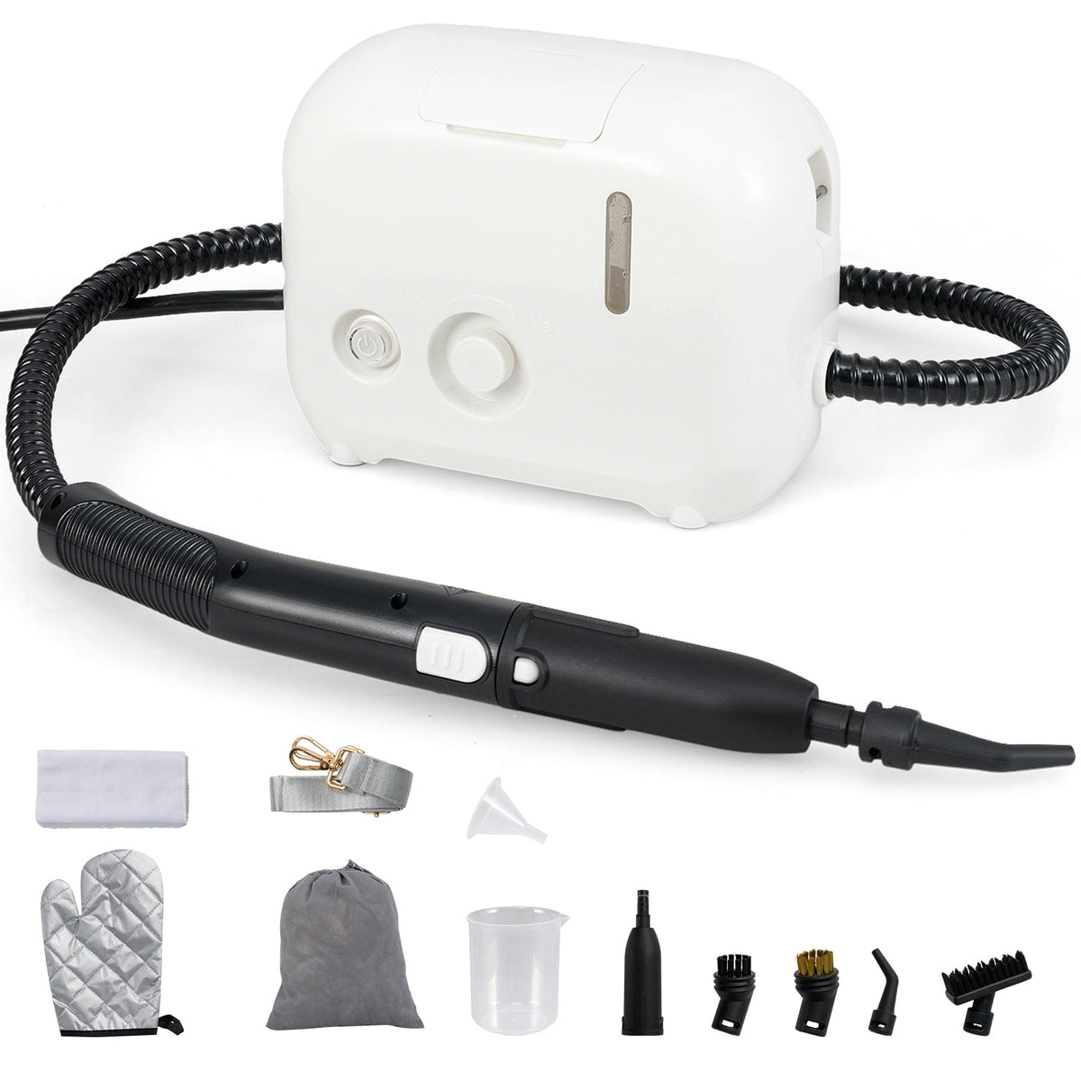1500W Portable Steam Cleaner with 34 oz Water Tank-White-Vacuum Cleaners-DECOROLALA