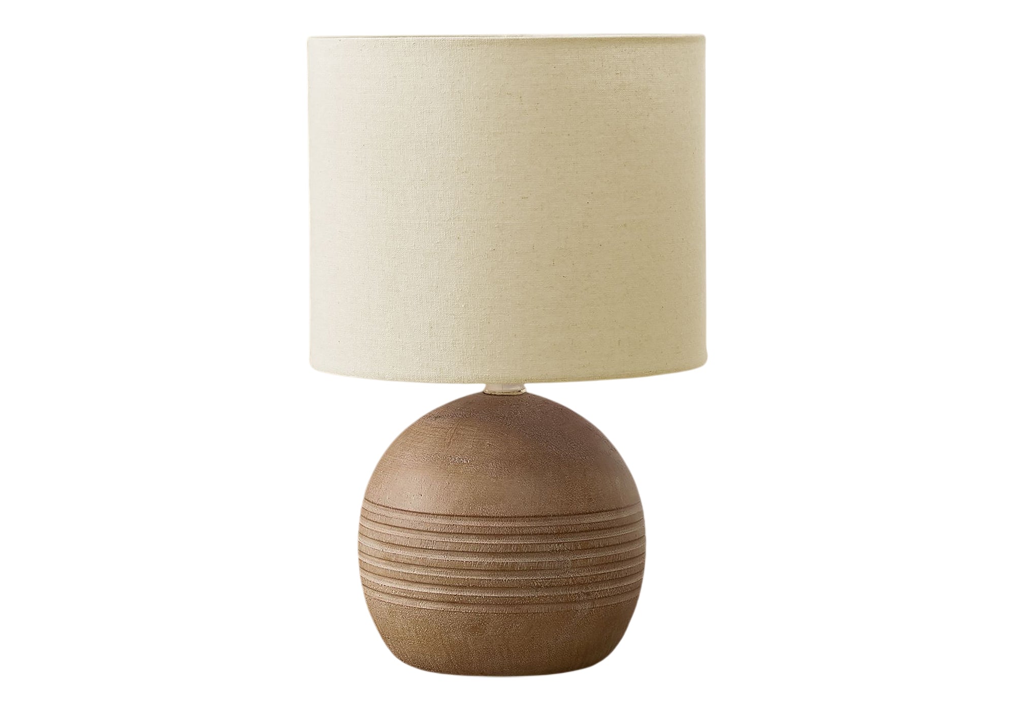 15"H Table Lamp Ivory Resin Beige Shade-Lighting-DECOROLALA