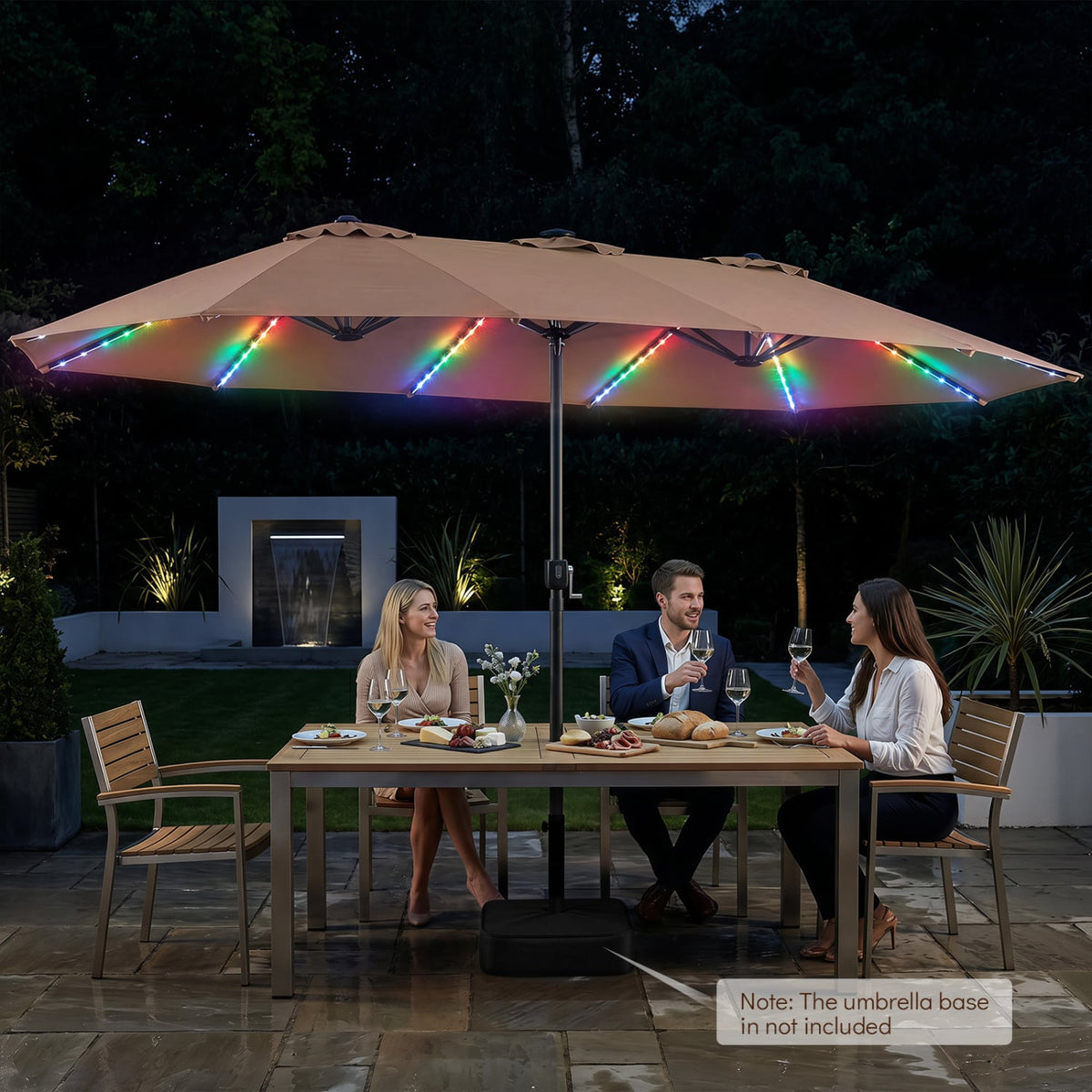 15.5FT Extra-Large Patio Umbrella 12 Reinforced Metal Ribs-Brown-Outdoor Umbrellas-DECOROLALA
