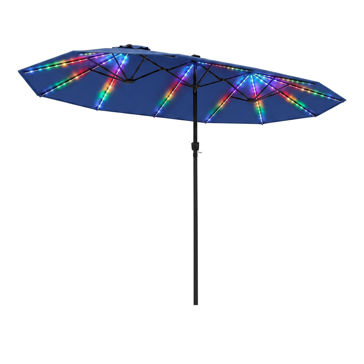 15.5FT Extra-Large Patio Umbrella 12 Reinforced Metal Ribs-Navy-Outdoor Umbrellas-DECOROLALA