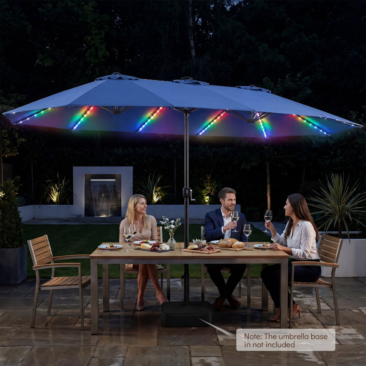 15.5FT Extra-Large Patio Umbrella 12 Reinforced Metal Ribs-Navy-Outdoor Umbrellas-DECOROLALA