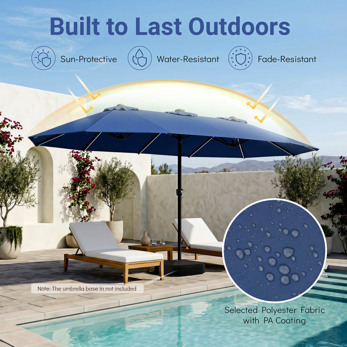 15.5FT Extra-Large Patio Umbrella 12 Reinforced Metal Ribs-Navy-Outdoor Umbrellas-DECOROLALA