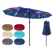 15.5FT Extra-Large Patio Umbrella 12 Reinforced Metal Ribs-Navy-Outdoor Umbrellas-DECOROLALA