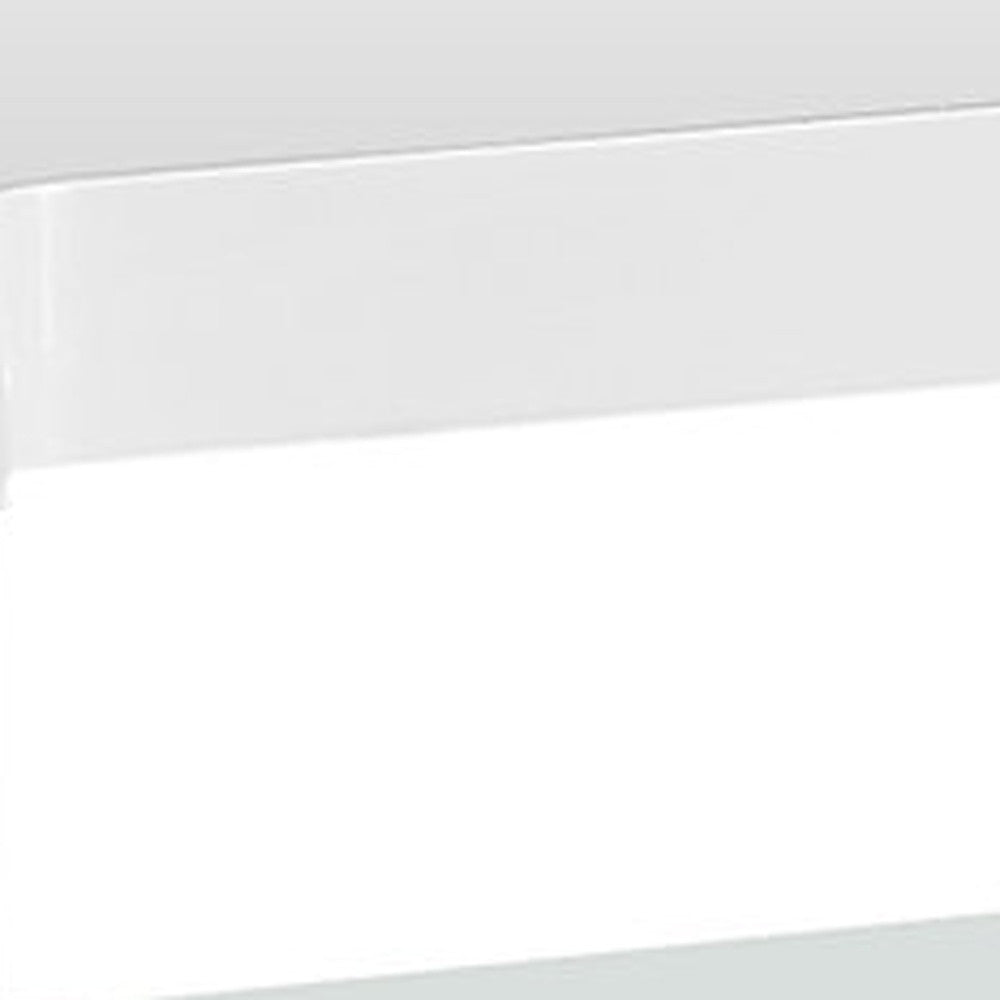 15.75" X 59" X 15.75" White Clear Hollow Core Tempered Glass TV Stand-TV Stands-DECOROLALA