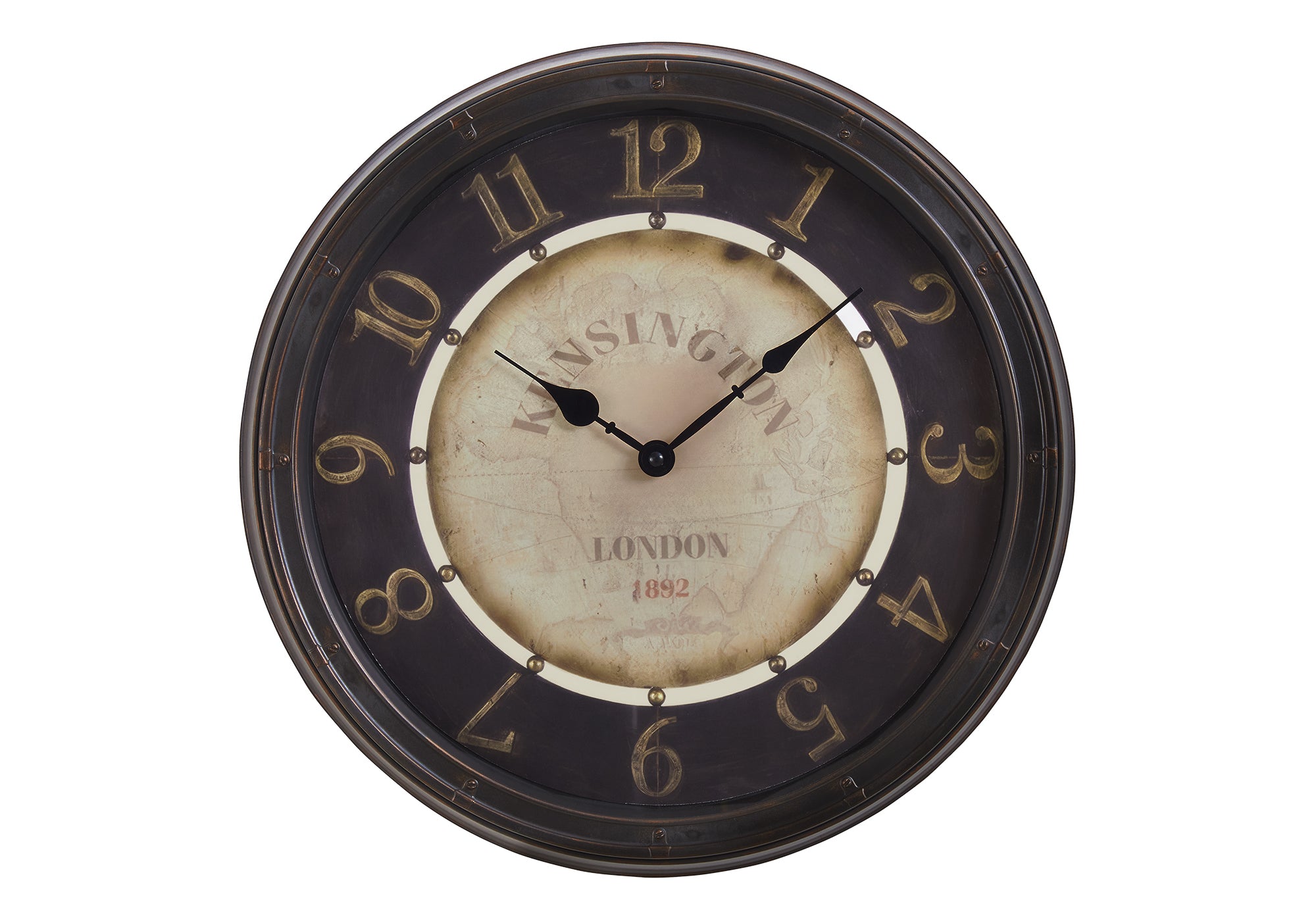 16" Antique Brown Analog Wall Clock-Clocks-DECOROLALA