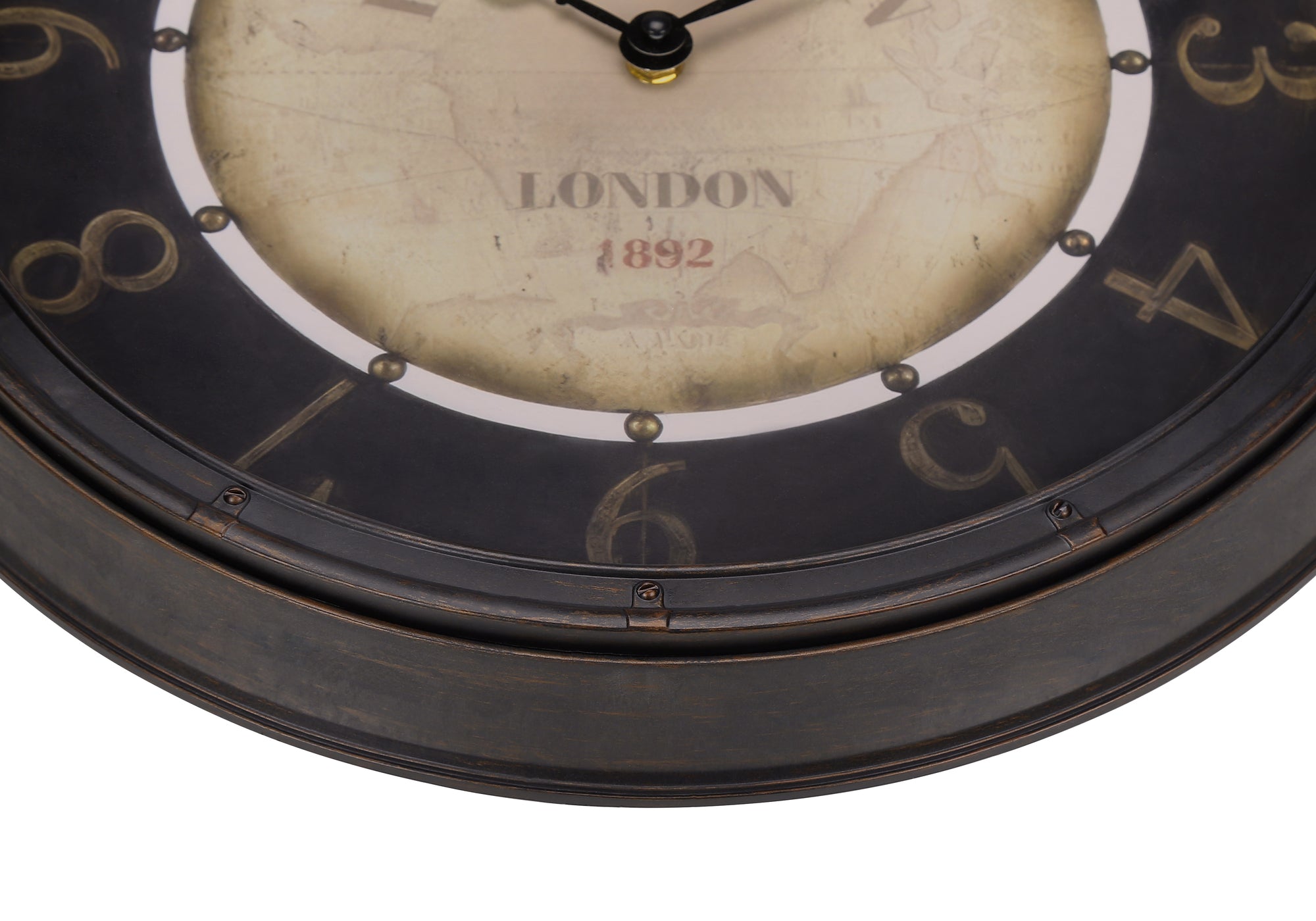 16" Antique Brown Analog Wall Clock-Clocks-DECOROLALA