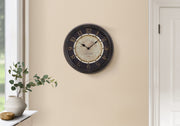 16" Antique Brown Analog Wall Clock-Clocks-DECOROLALA