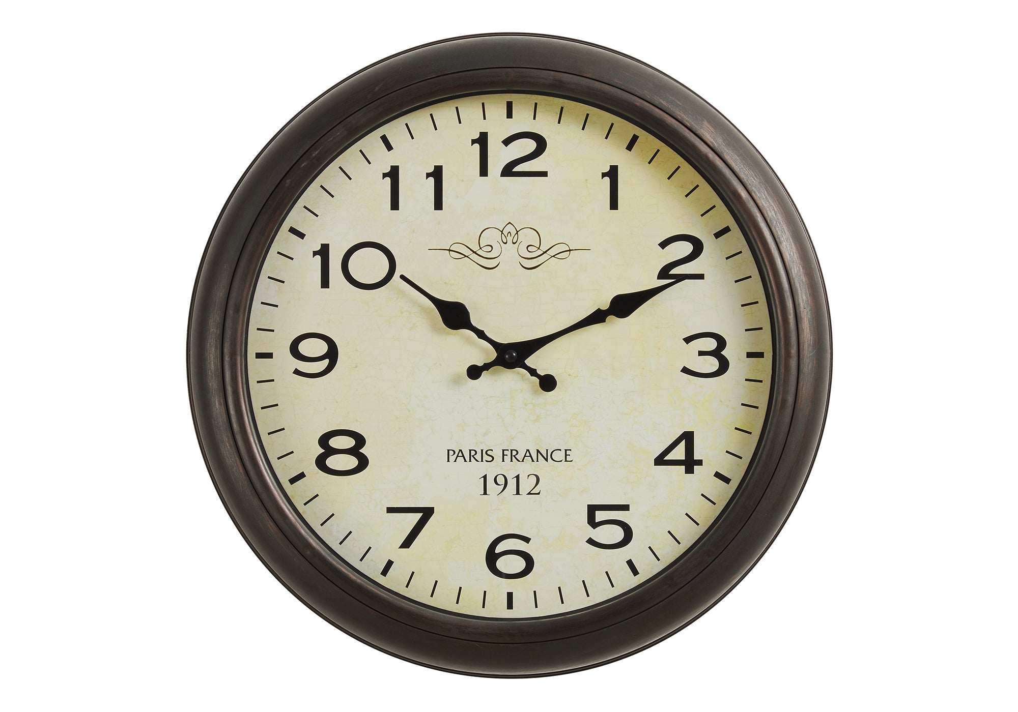 16" Antique Brown Round Wall Clock-Clocks-DECOROLALA