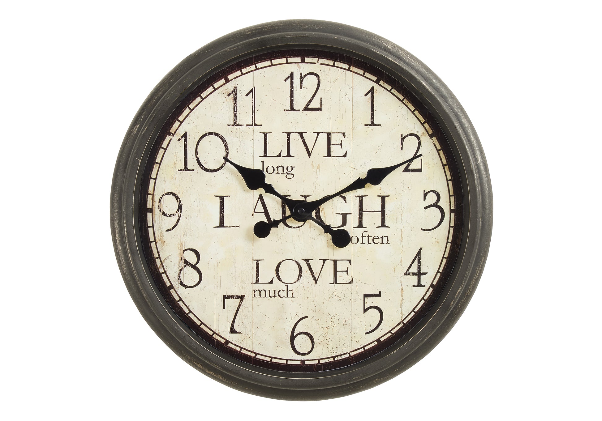 16" Antique Brown Round Wall Clock-Clocks-DECOROLALA