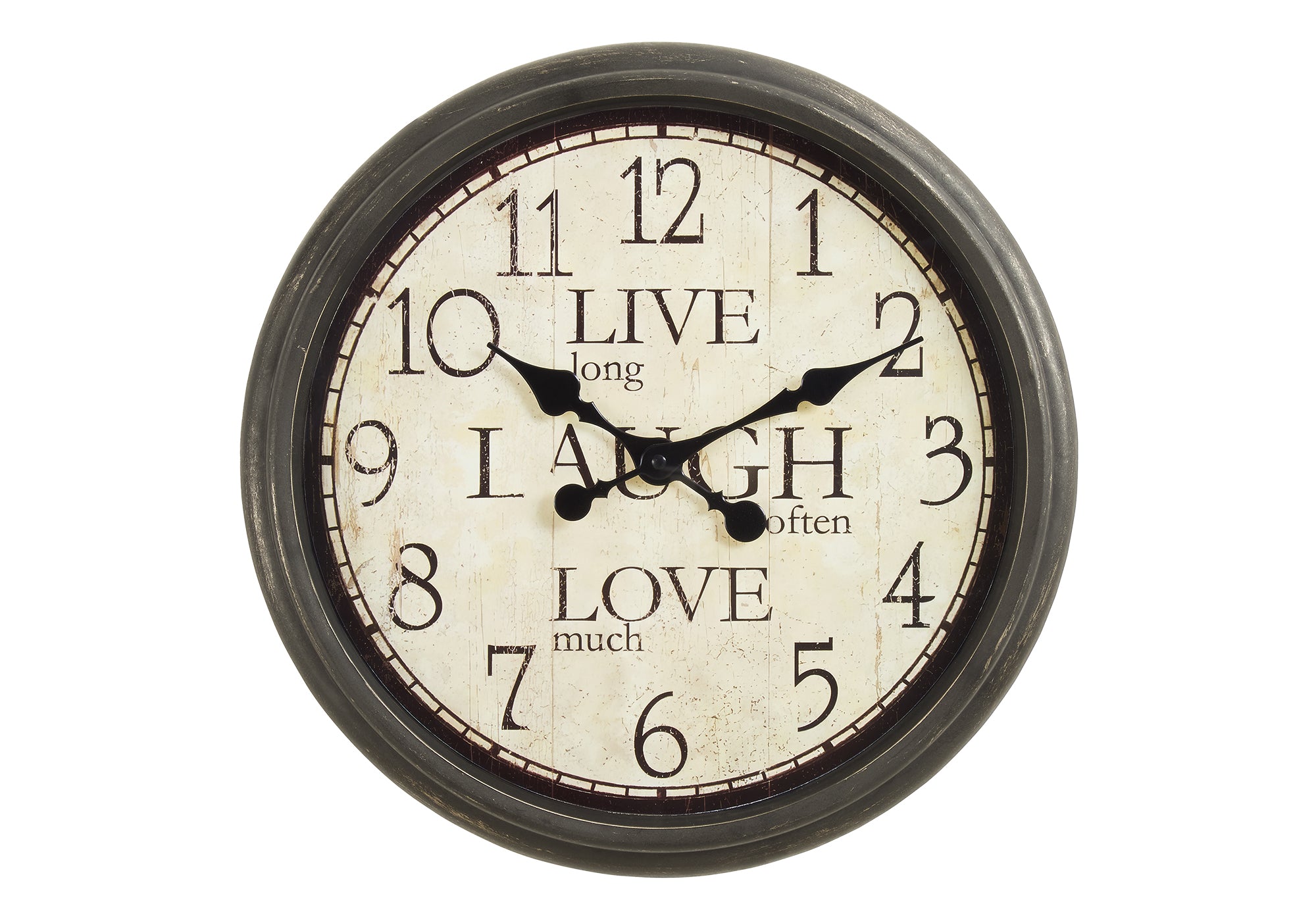 16" Antique Brown Round Wall Clock-Clocks-DECOROLALA