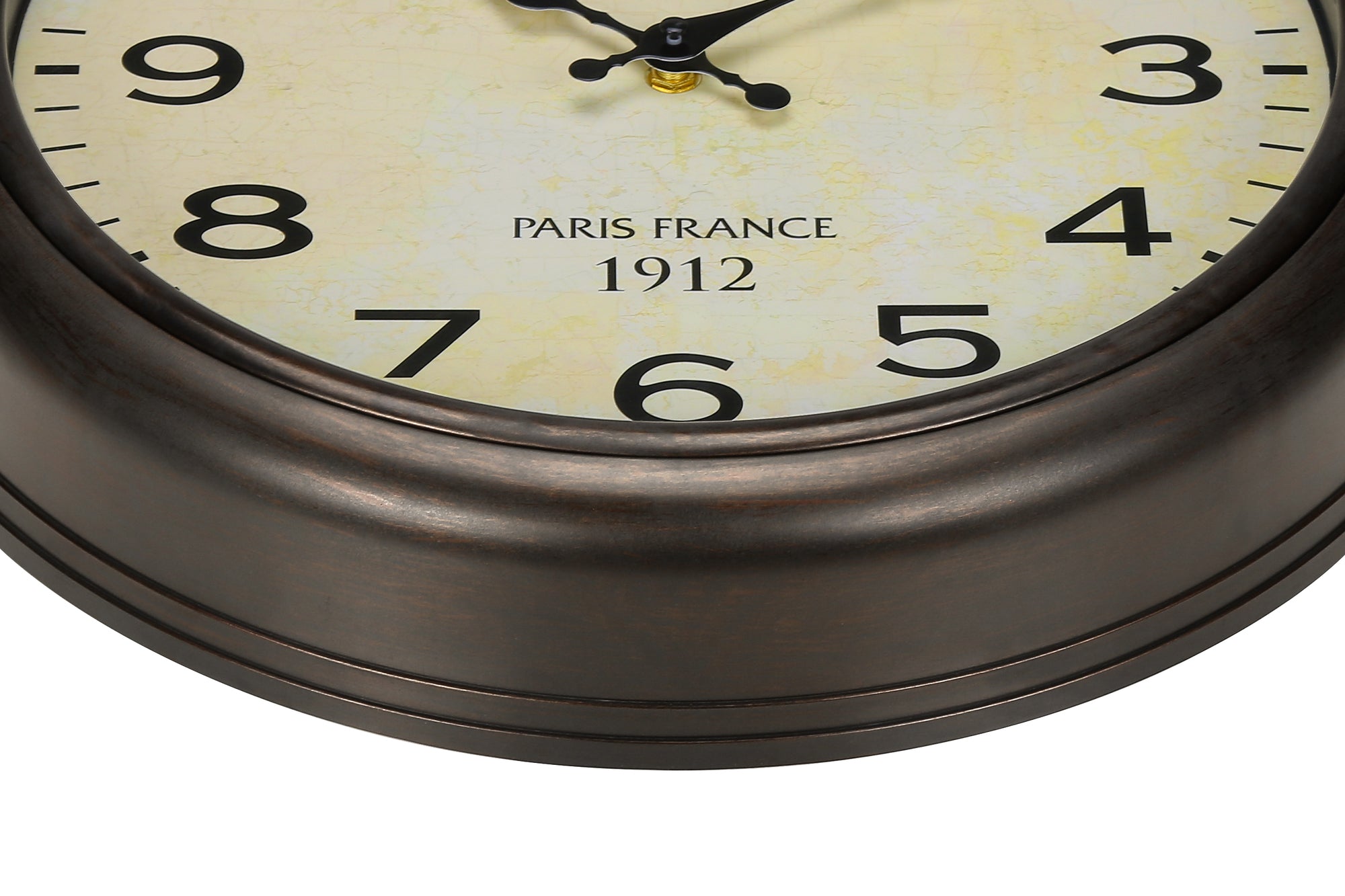 16" Antique Brown Round Wall Clock-Clocks-DECOROLALA