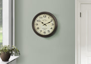16" Antique Brown Round Wall Clock-Clocks-DECOROLALA