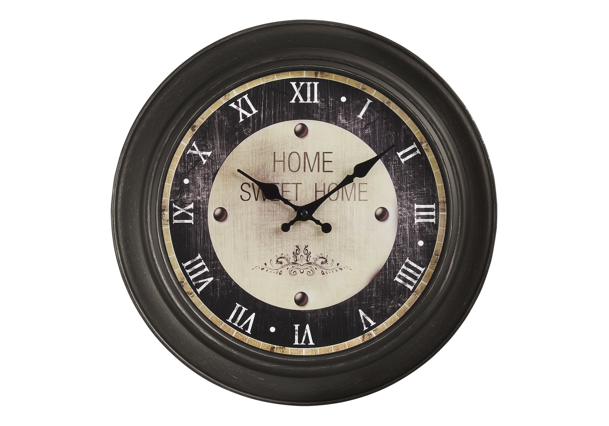 16" Antique Brown Wall Clock with Roman Numerals-Clocks-DECOROLALA