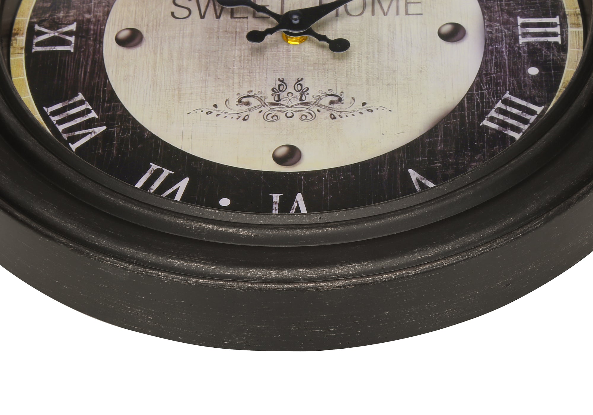 16" Antique Brown Wall Clock with Roman Numerals-Clocks-DECOROLALA