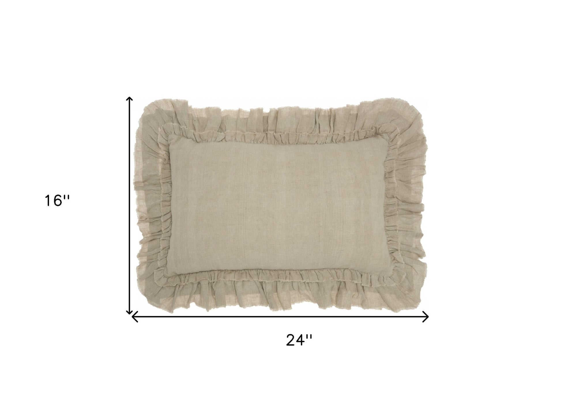 16" Beige Linen Throw Pillow-Accent Throw Pillows-DECOROLALA