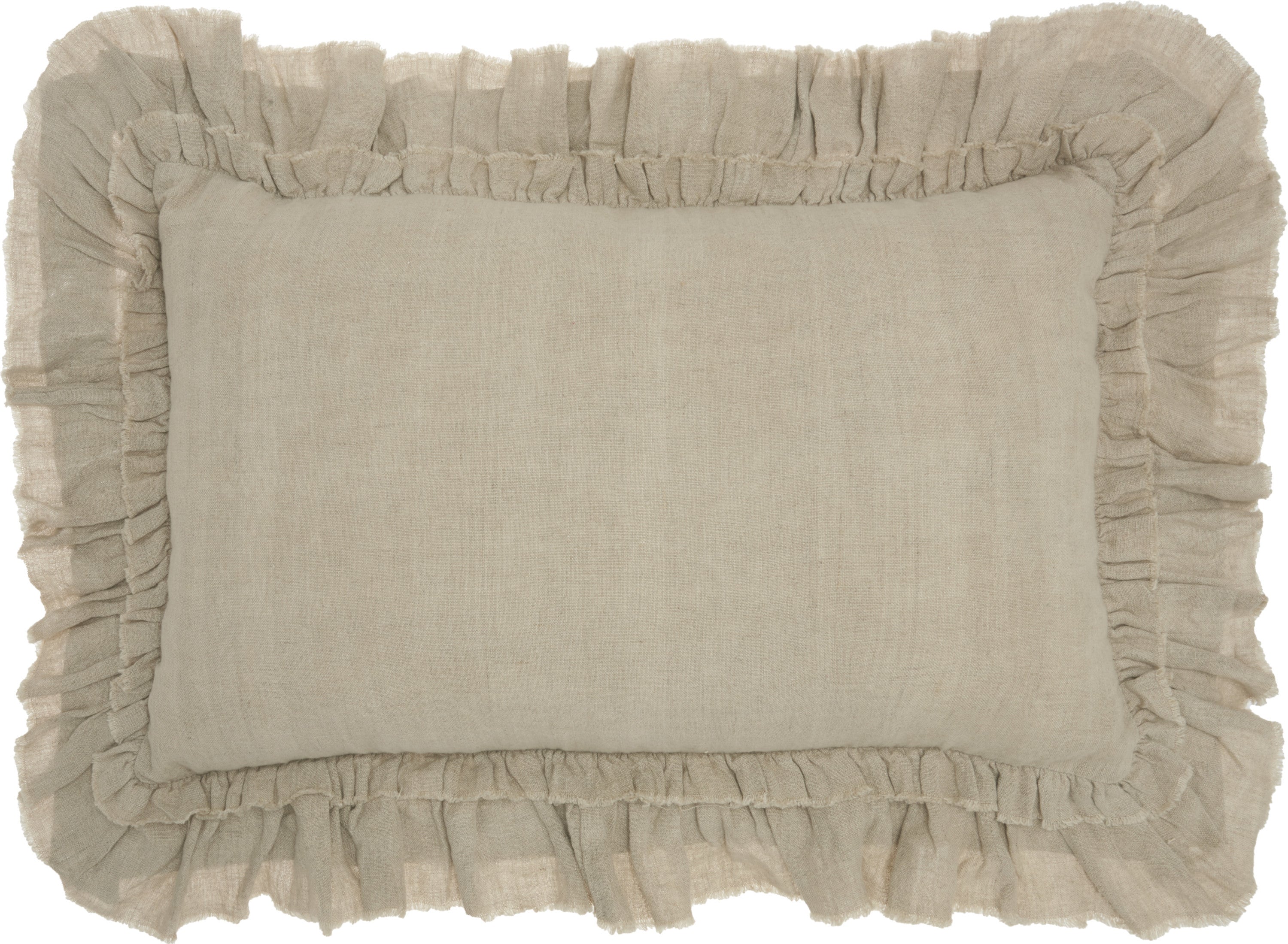 16" Beige Linen Throw Pillow-Accent Throw Pillows-DECOROLALA