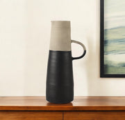 16" Black Ceramic Decorative Jug-Sculptures-DECOROLALA