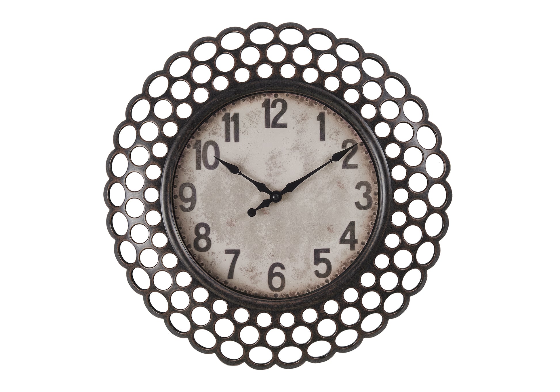 16" Dark Brown Round Wall Clock-Clocks-DECOROLALA