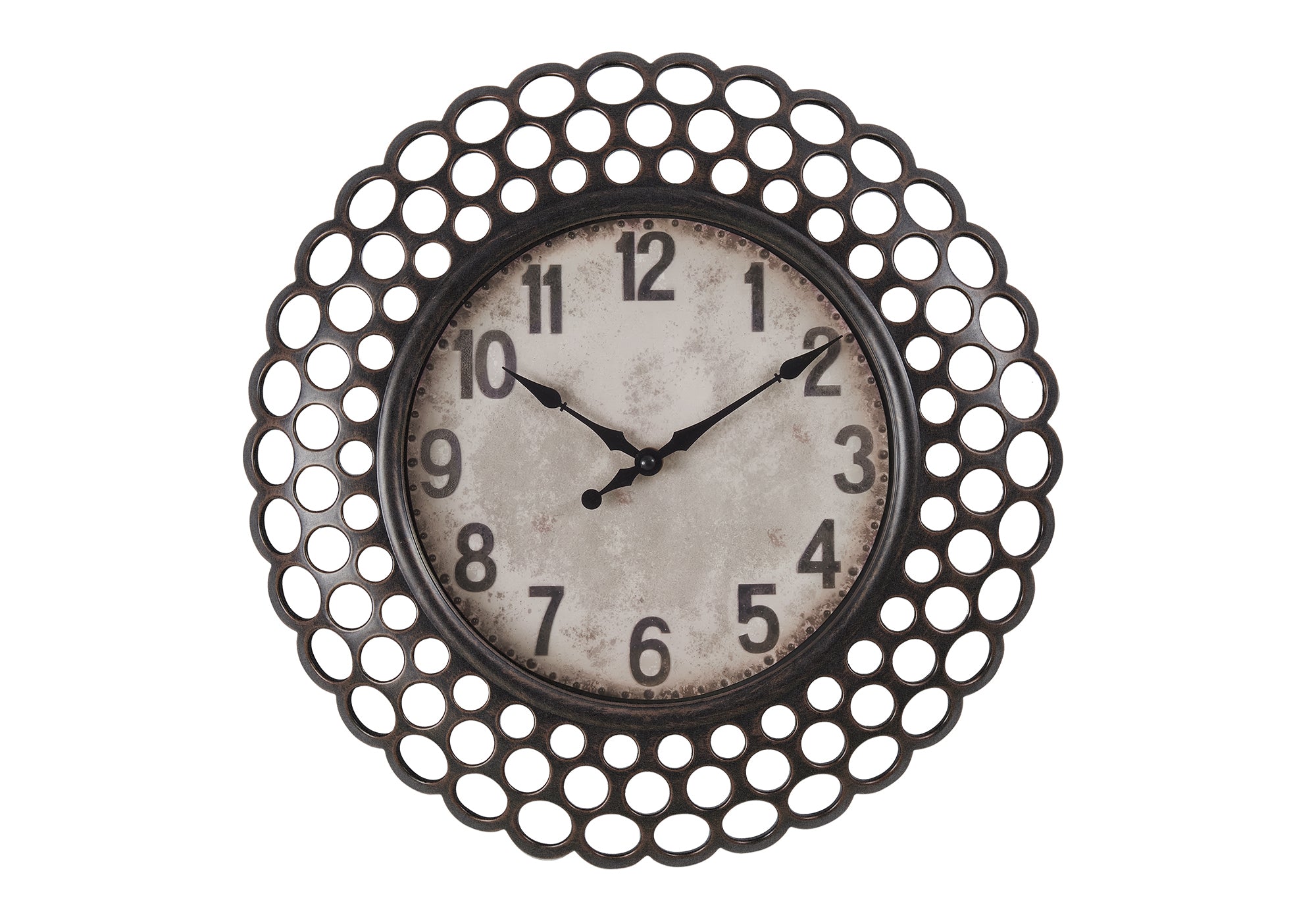 16" Dark Brown Round Wall Clock-Clocks-DECOROLALA