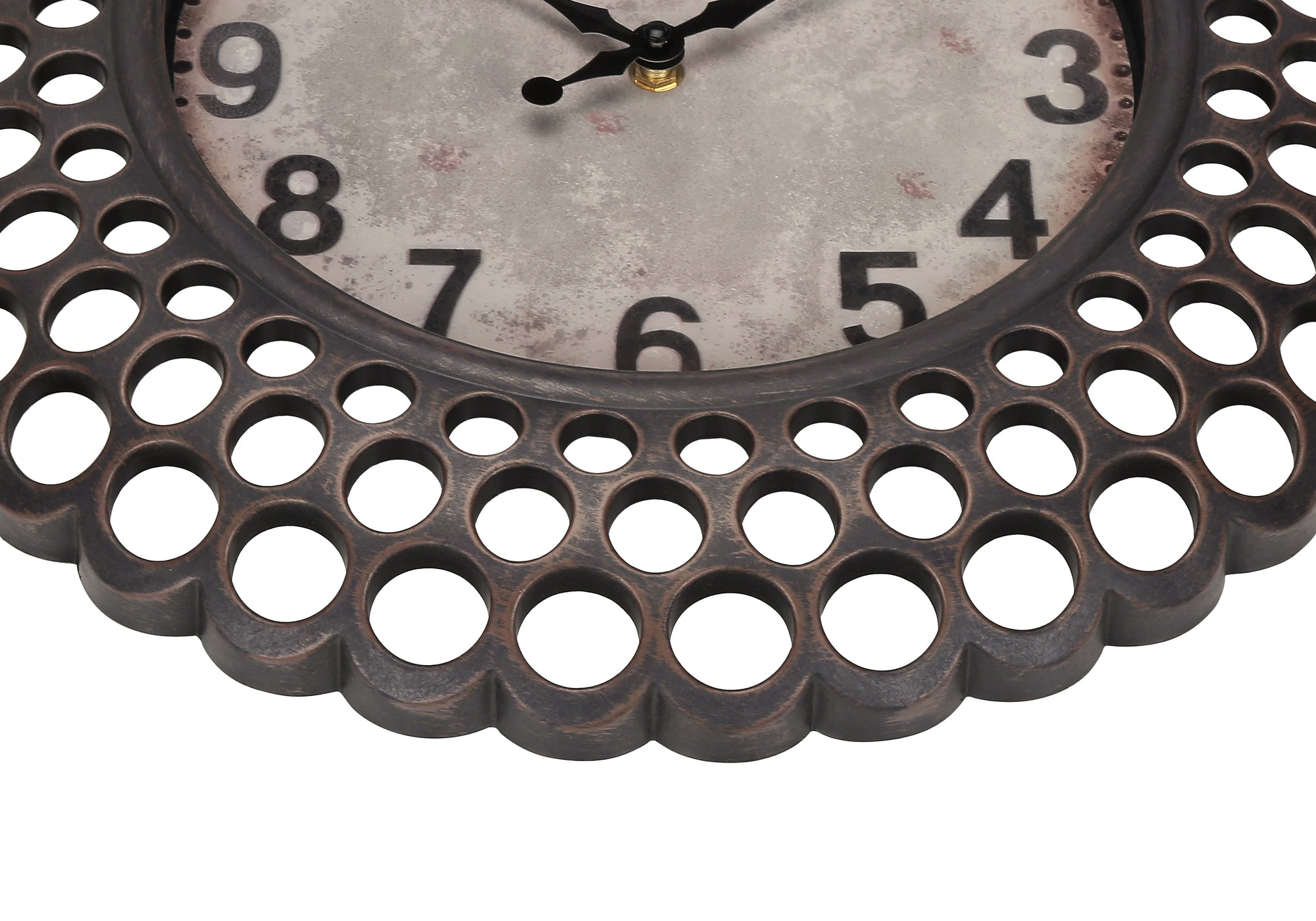 16" Dark Brown Round Wall Clock-Clocks-DECOROLALA