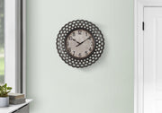 16" Dark Brown Round Wall Clock-Clocks-DECOROLALA