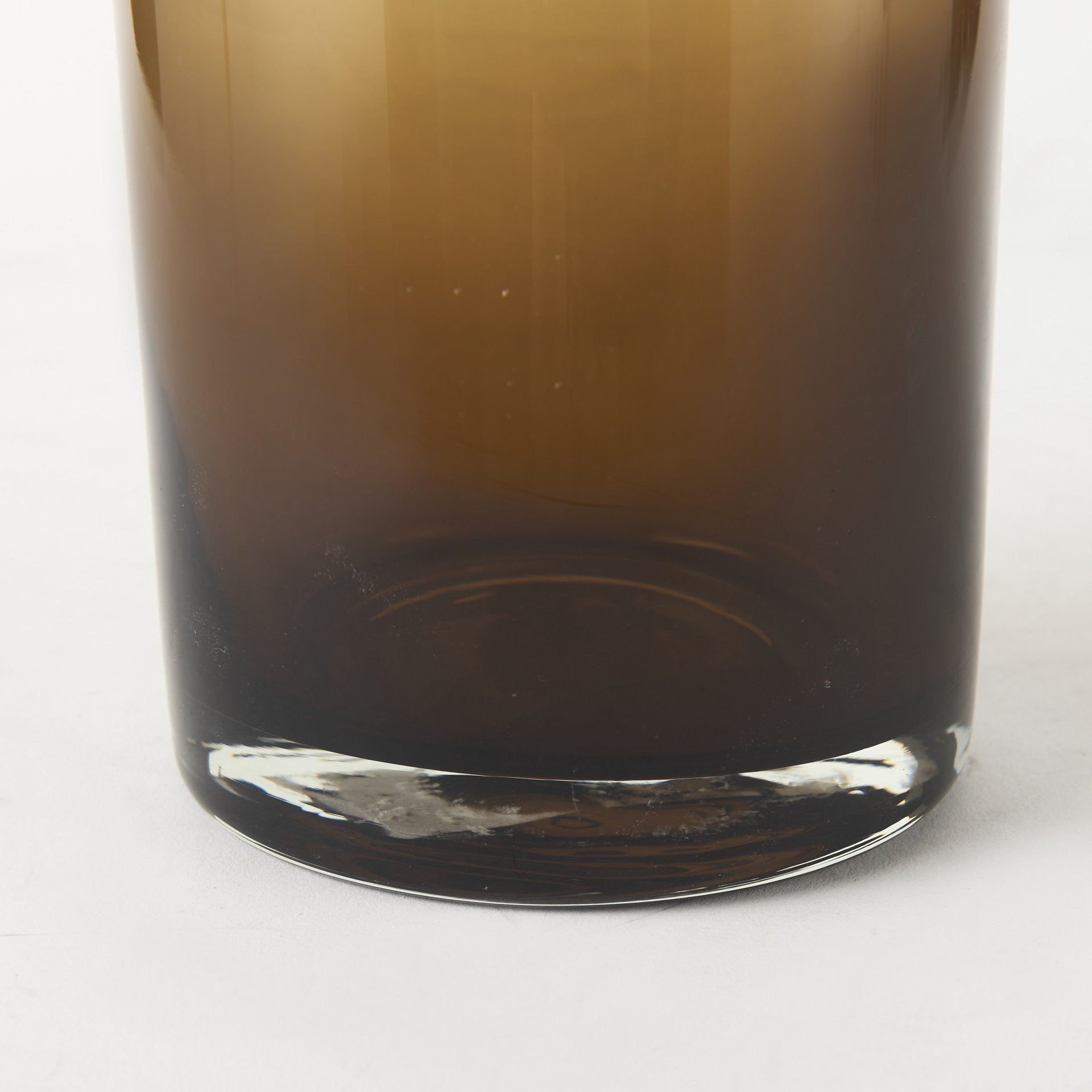 16" Golden Brown Abstract Cylinder Crystal Glass Table Vase-Vases-DECOROLALA