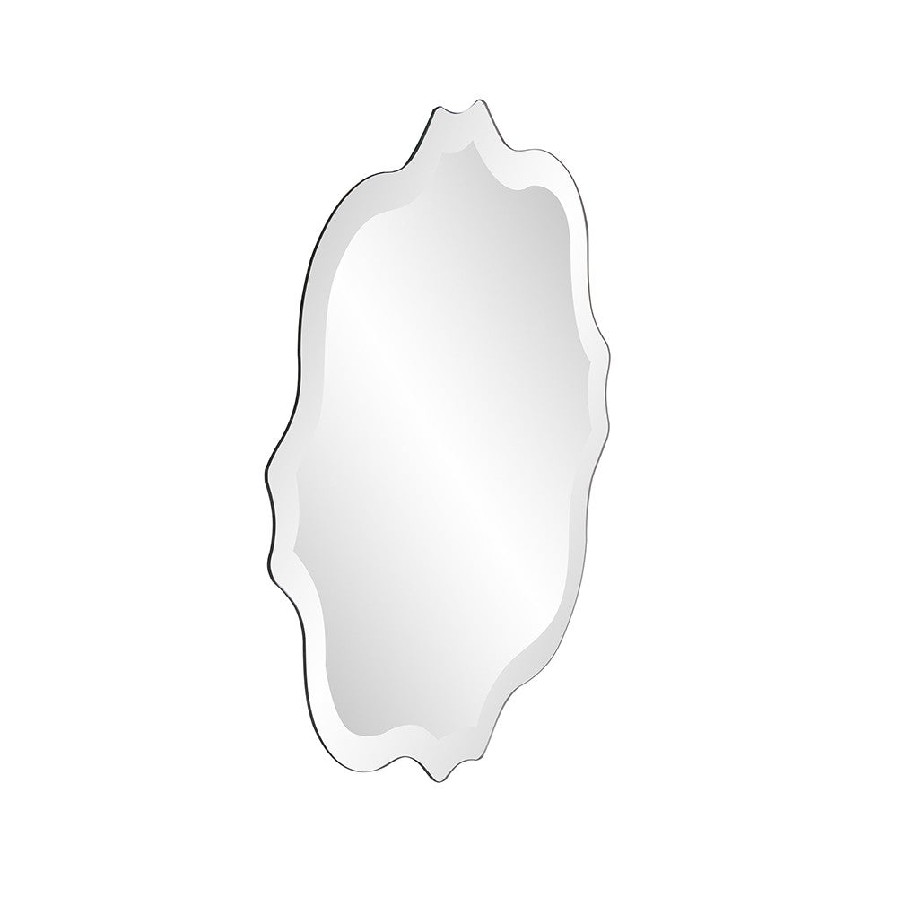 16" Gray Abstract Unframed Accent Mirror-Mirrors-DECOROLALA