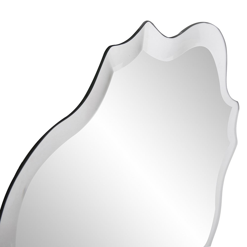 16" Gray Abstract Unframed Accent Mirror-Mirrors-DECOROLALA