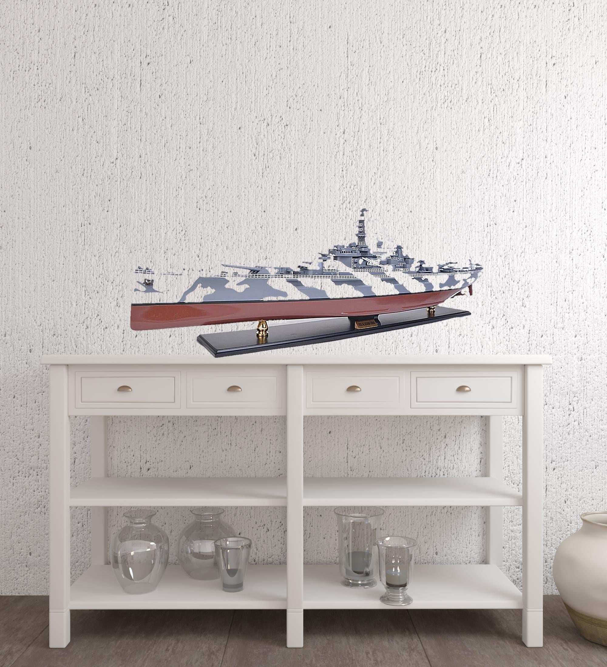 16" Gray And White Manufactured Wood Hand Painted Sculpture-Sculptures-DECOROLALA