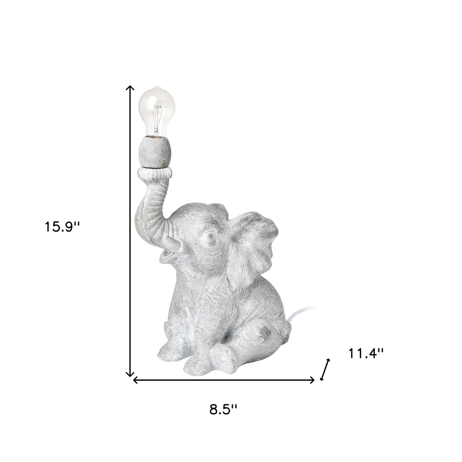 16" Gray Lamp Base LED-Table Lamps-DECOROLALA