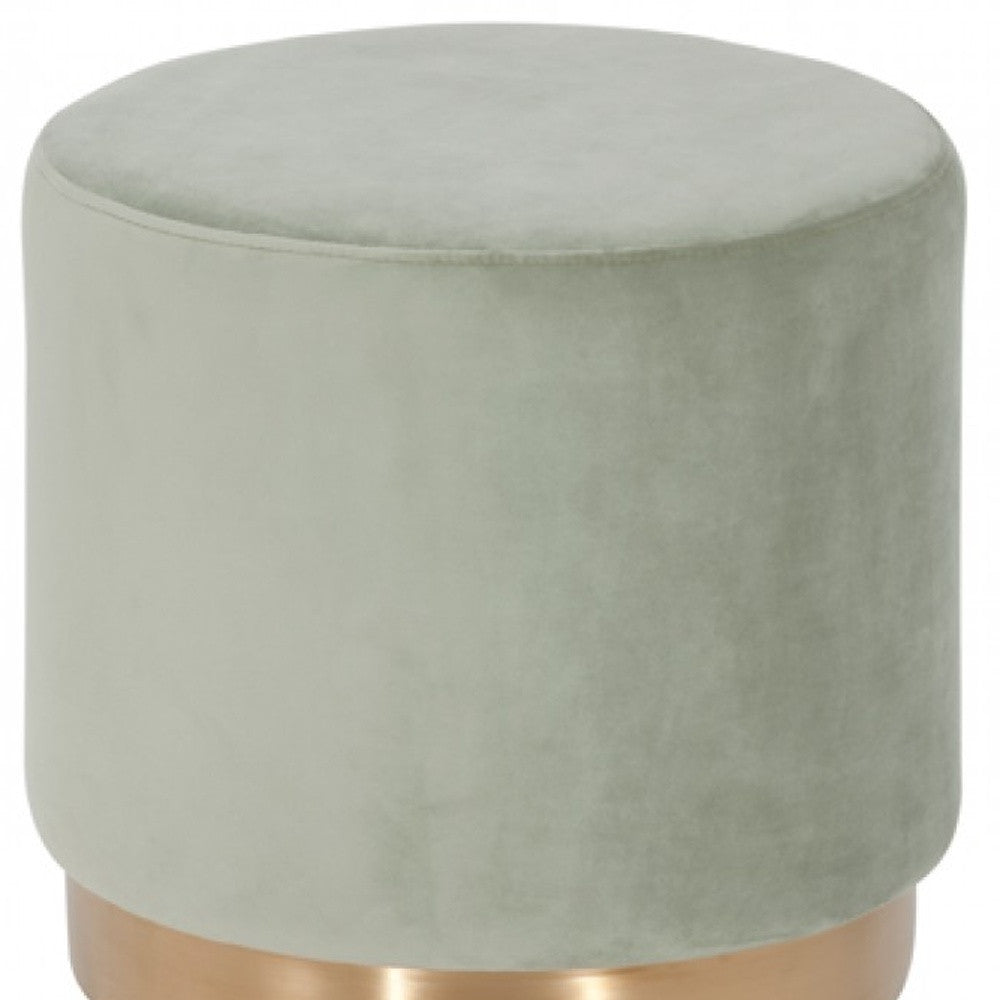 16" Gray Velvet And Gold Footstool Ottoman-Ottomans-DECOROLALA