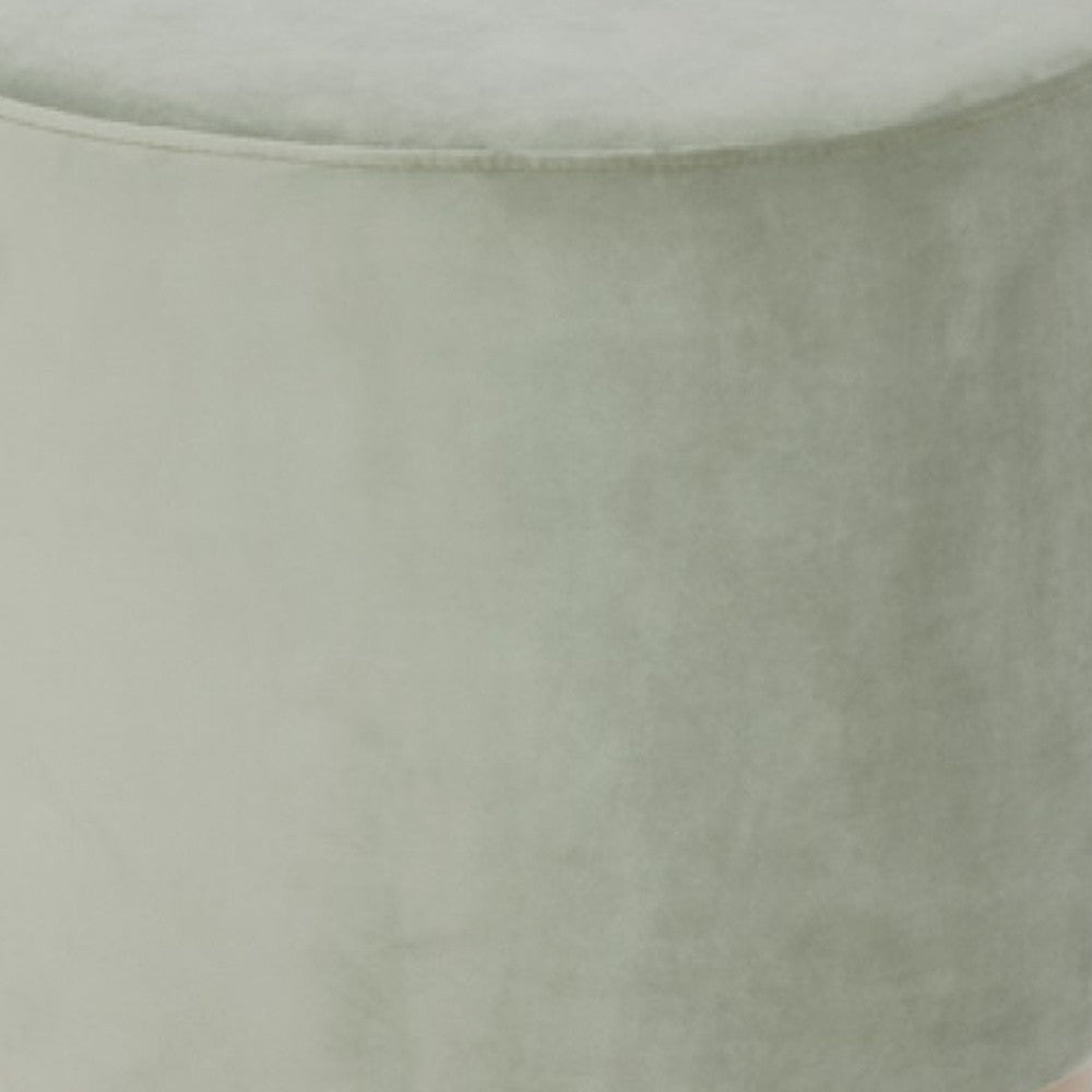 16" Gray Velvet And Gold Footstool Ottoman-Ottomans-DECOROLALA