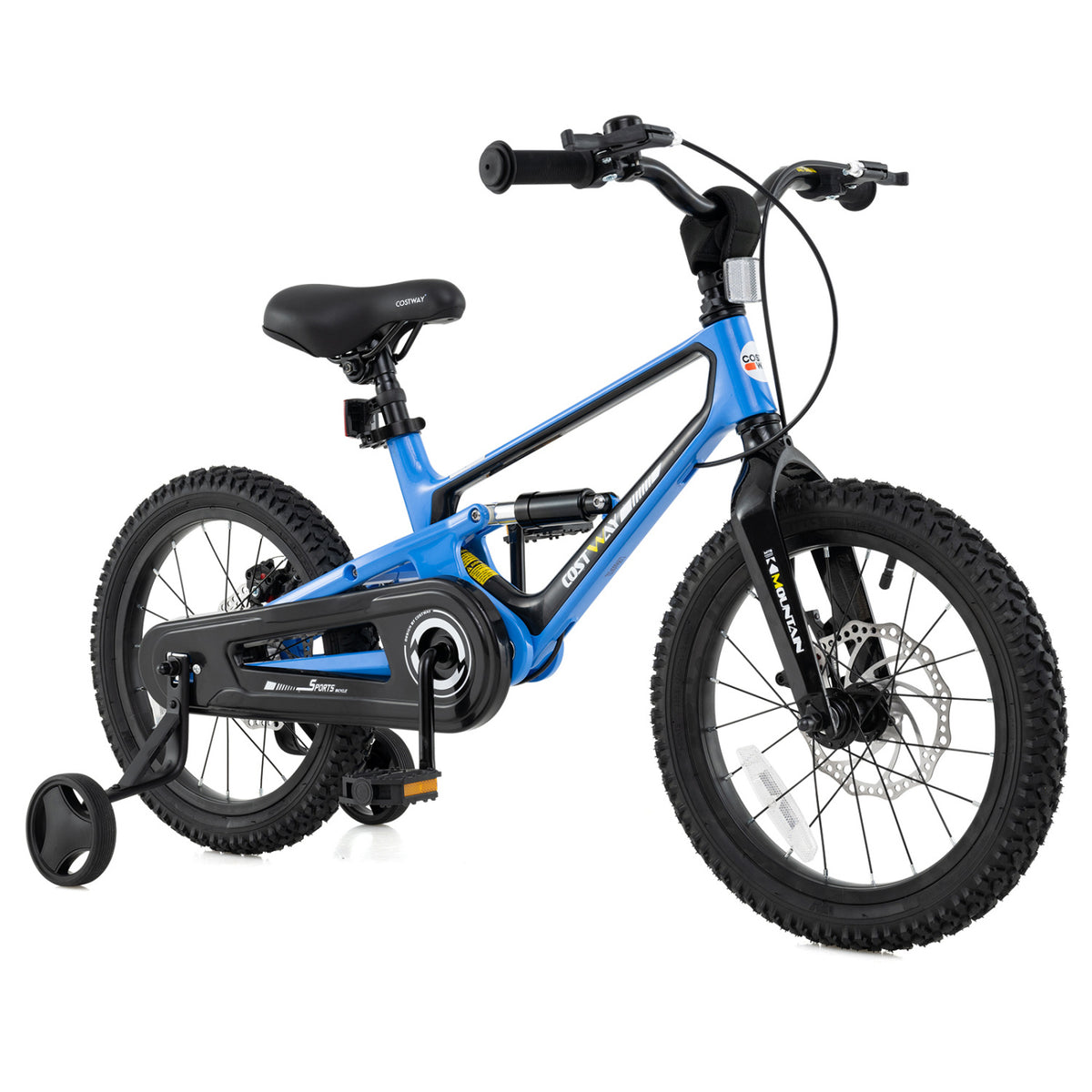 Vélo réglable pour enfants de 16 pouces avec amortisseur et sonnette, pour les 4 à 7 ans - 16 pouces